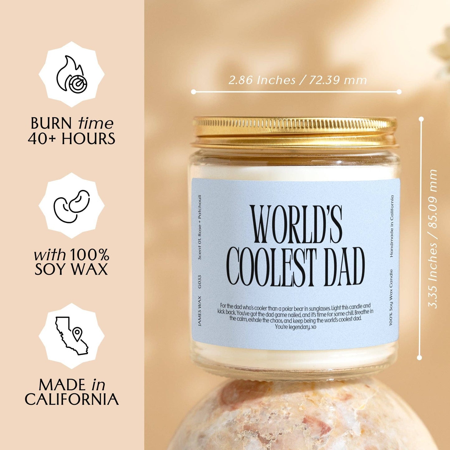 World's Coolest Dad Candle | Rose + Patchouli