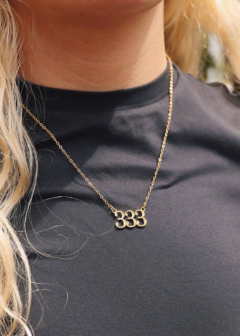 18K PVD Stainless Steel Angel Number Necklace