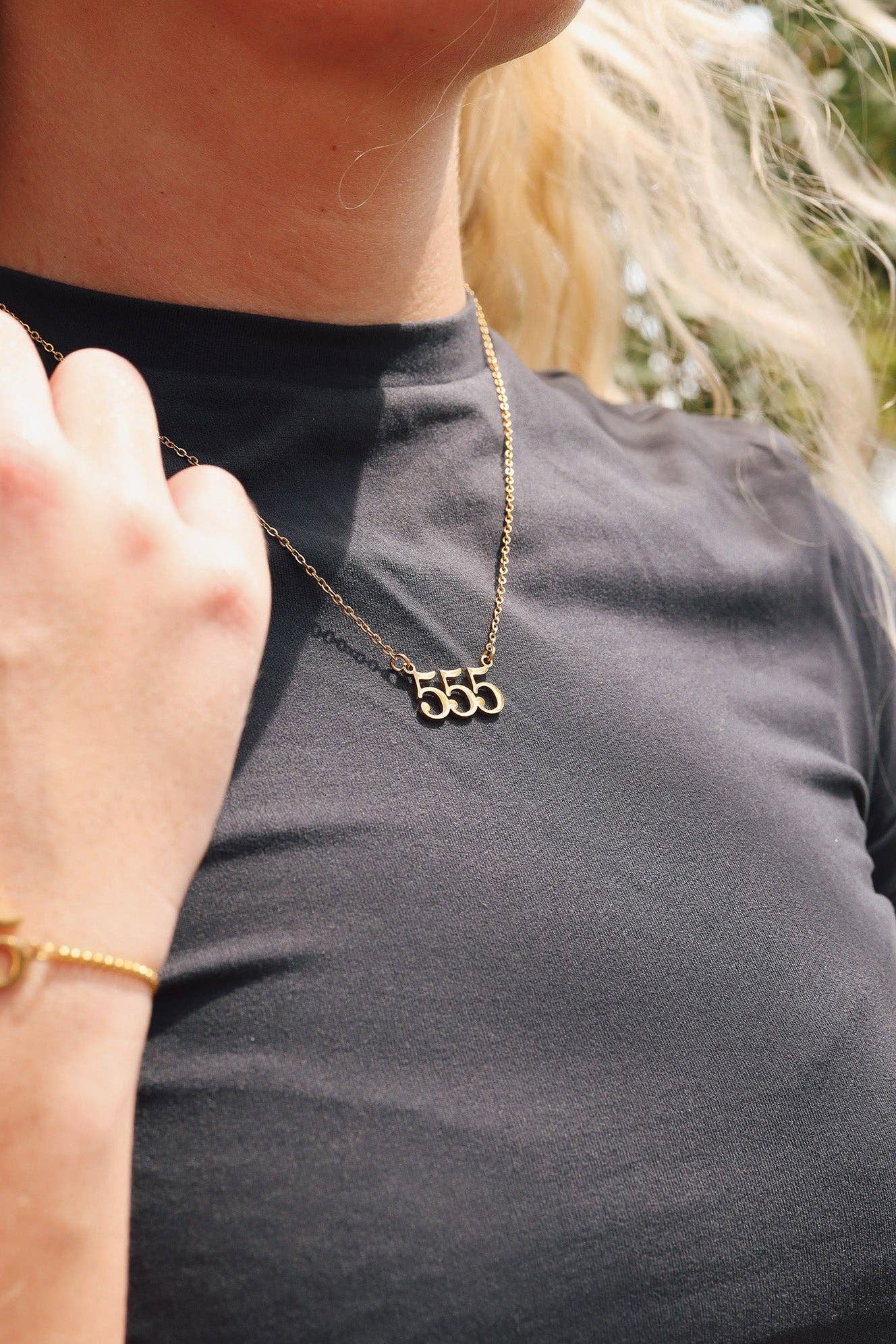 18K PVD Stainless Steel Angel Number Necklace