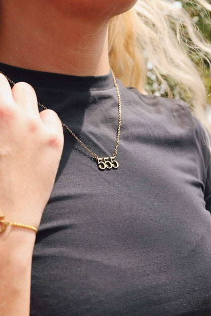 18K PVD Stainless Steel Angel Number Necklace
