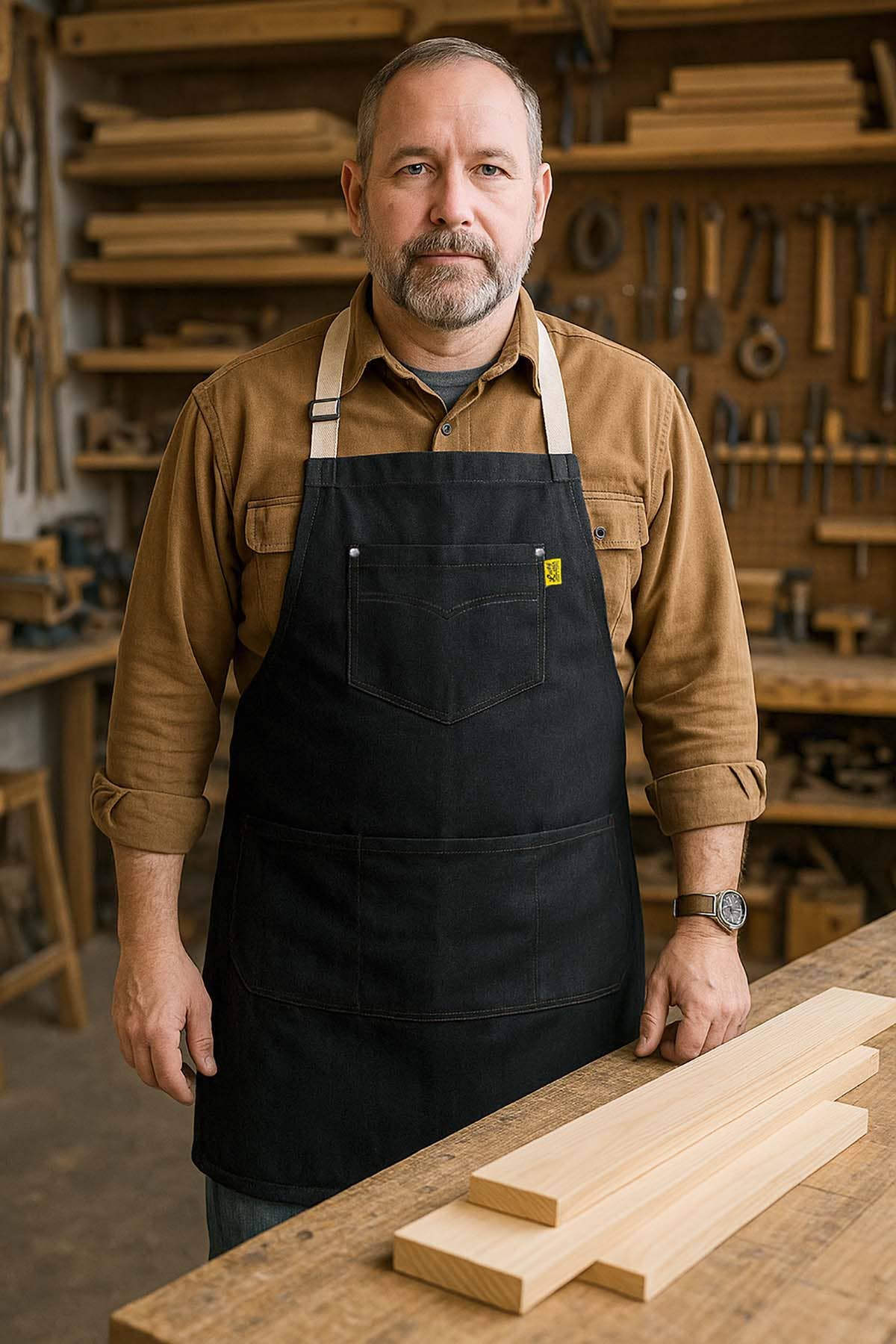 Workmans Apron (universal) - Black Denim