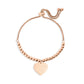 Stainless Steel Adjustable Engravable Heart Beaded Bracelet