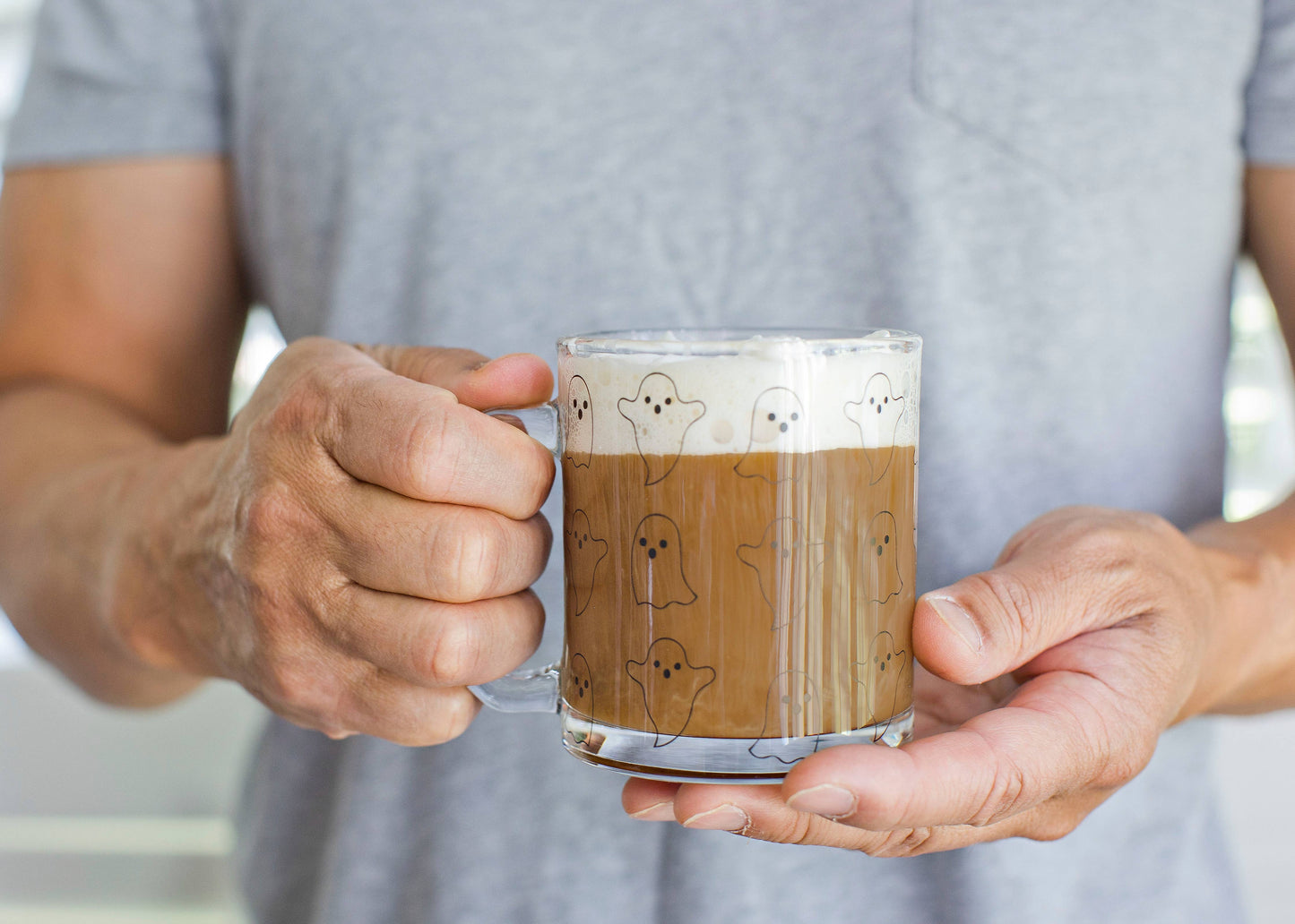 Ghost Halloween Glass Mug, Fall Decor | 12oz