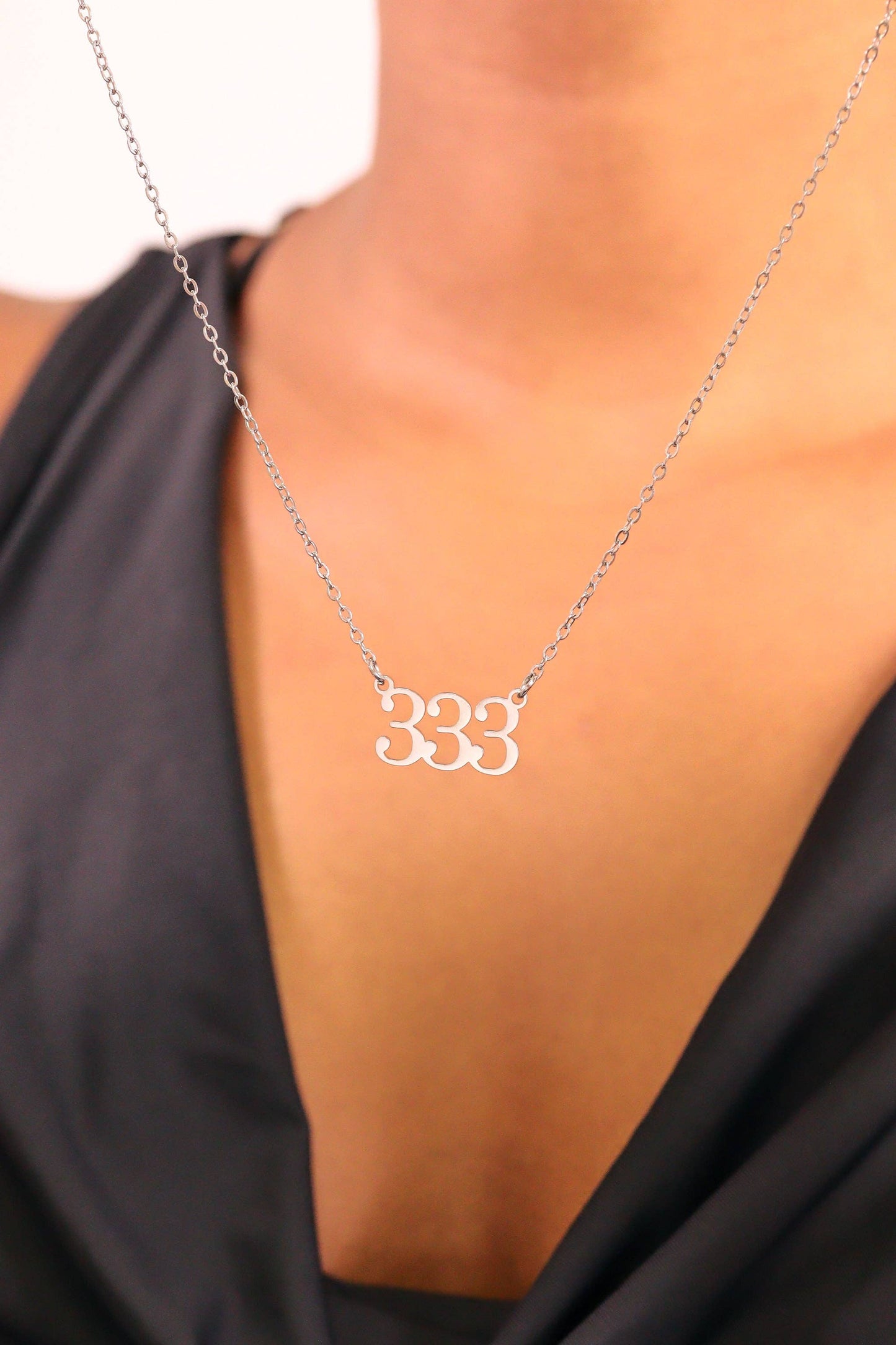 18K PVD Stainless Steel Angel Number Necklace