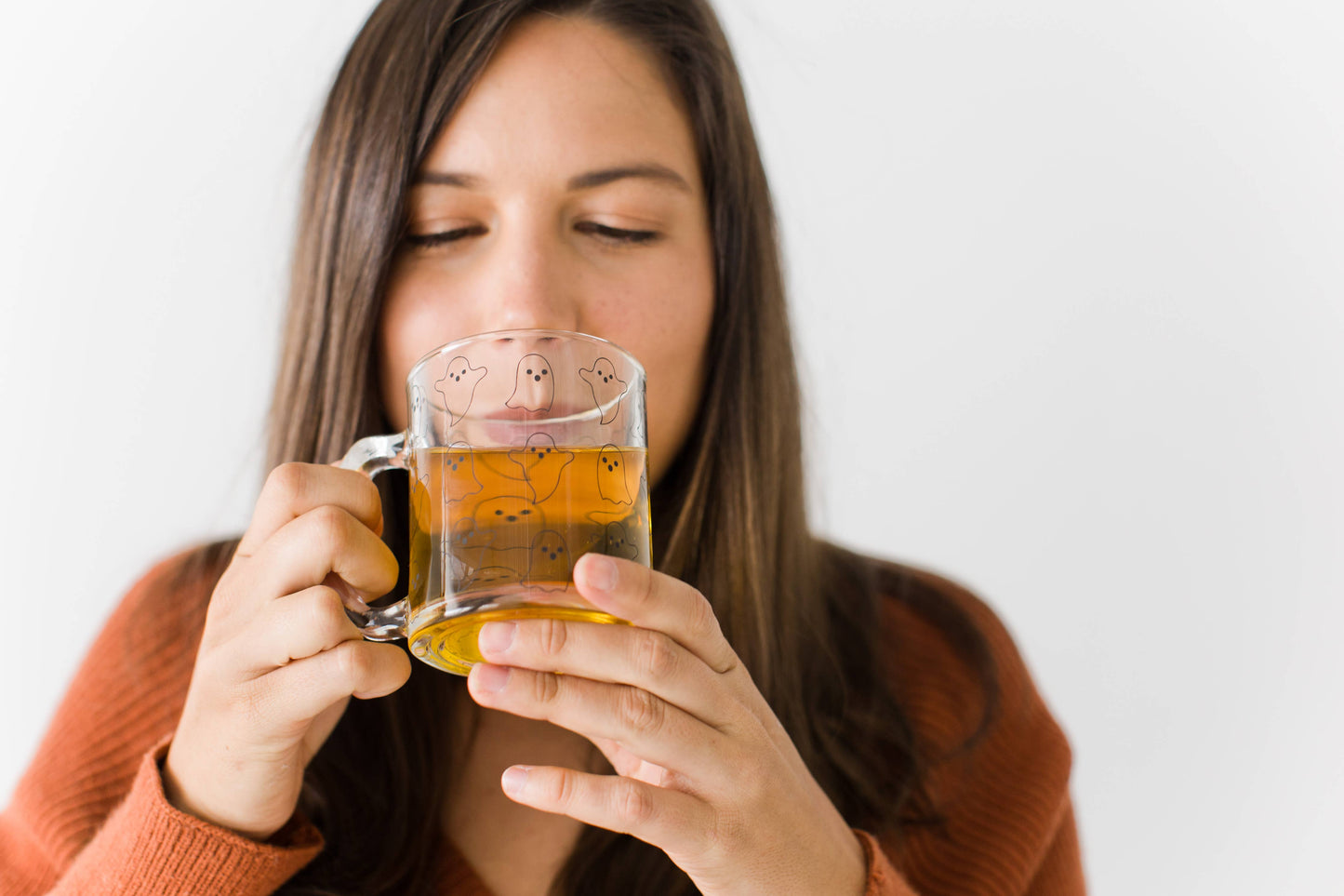 Ghost Halloween Glass Mug, Fall Decor | 12oz