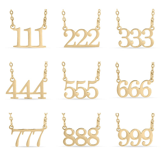 18K PVD Stainless Steel Angel Number Necklace