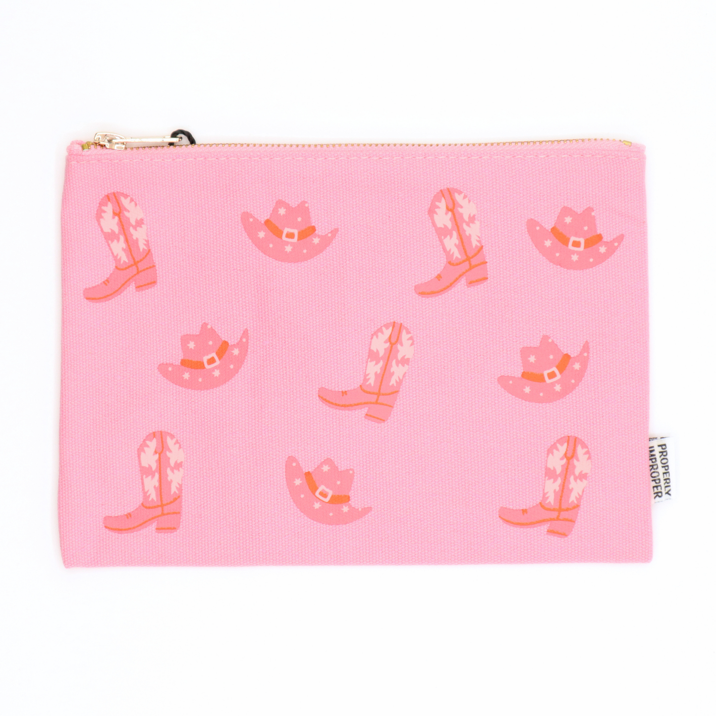 Cowgirl Boot and Hat - Canvas Pouch