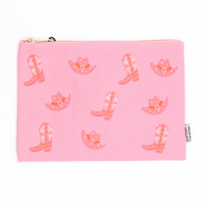 Cowgirl Boot and Hat - Canvas Pouch