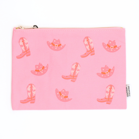 Cowgirl Boot and Hat - Canvas Pouch