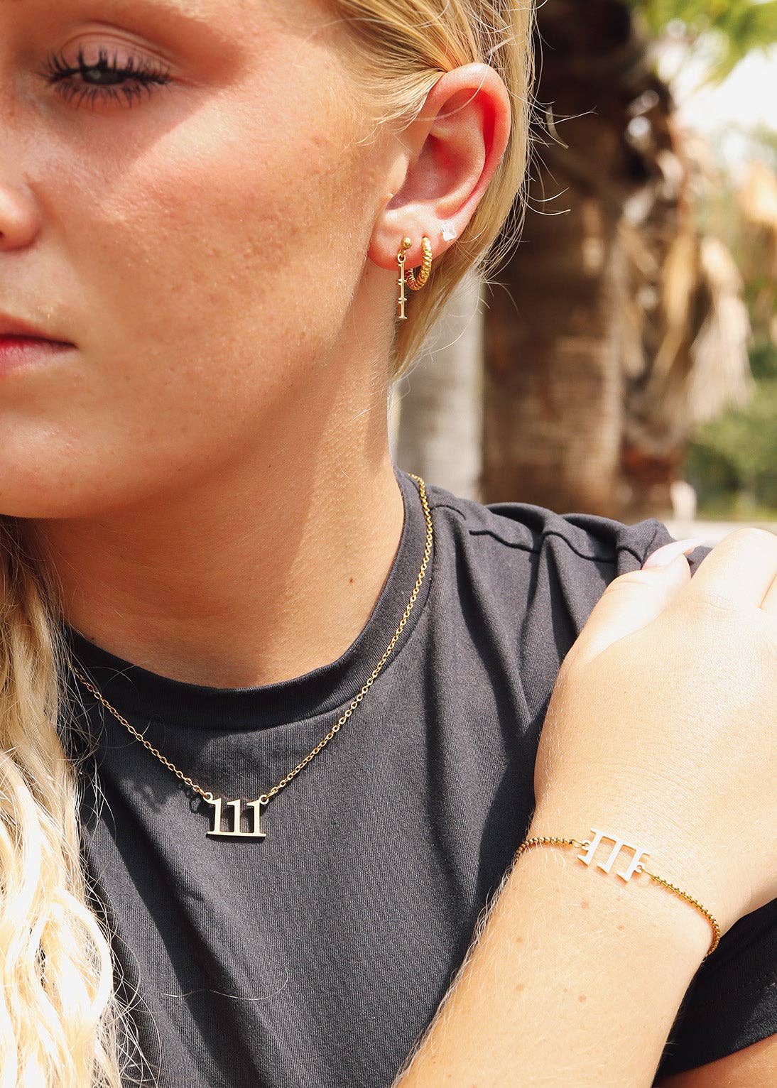 18K PVD Stainless Steel Angel Number Necklace