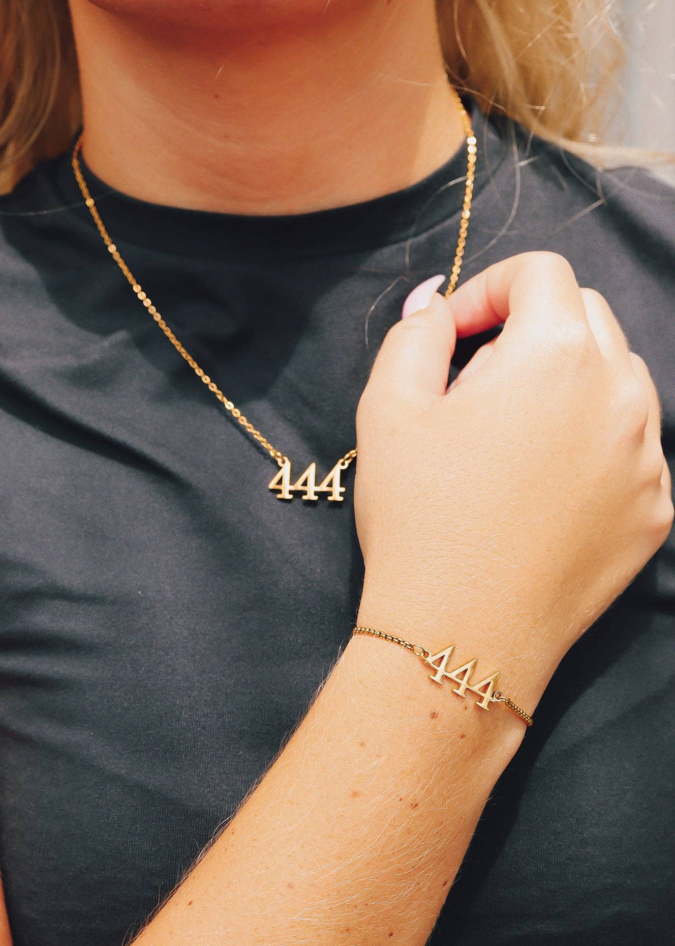 18K PVD Stainless Steel Angel Number Necklace